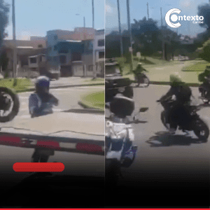 Motociclista se lanzó de una grúa para evitar comparendo.