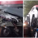 Aparatoso accidente entre un bus de Brasilia y una tractomula