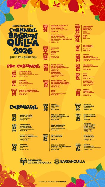 programacion carnaval de barranquilla 2026 Programación oficial del Carnaval de Barranquilla 2026: fechas, desfiles y eventos
