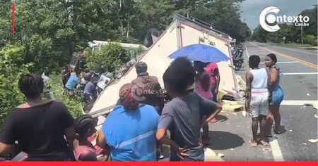 Fuerte choque entre dos furgones se registró en Palo Alto, corregimiento de San Onofre